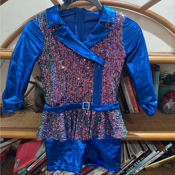 Sparkling Blue and Multicolor Dance Costume - Picture 1 of 6
